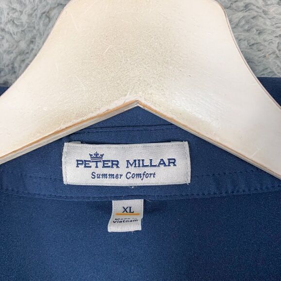 PETER MILLAR Summer Comfort Shirt Men Extra Large Blue Golf Golfer Casual Logo f - Picture 4 of 13